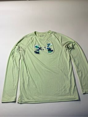 Under Armour Green Long Sleeve Athletic Top with Camo Logo